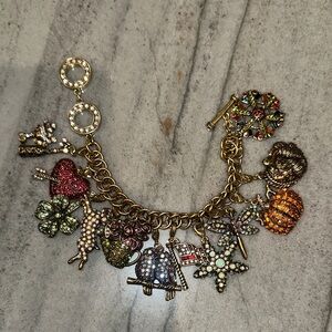 Heidi Daus Gold Charm Bracelet with Multicolor Accents: Months of the Year